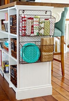 a white cabinet with baskets on it and the words 35 storage baskets for your cabinet ends