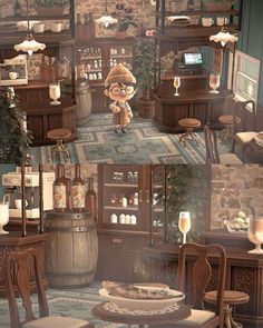 an animated image of a person in a room with lots of furniture and decorations on the walls