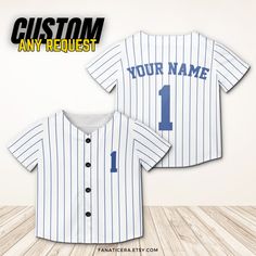 Custom Kids & Youth Name and Number Pinstripe Baseball Jersey Sports Team Personalized Jersey Size 6 Month to 10 Years Made in USA ⭐𝐐𝐔𝐀𝐋𝐈𝐓𝐘: At Fanatic Era our brand believes in using the best materials to create our designs. Unlike many other shops using materials that wear out quickly. We use luxury fabric and ink to ensure our products not only look and feel incredibly soft but are also built to last. Once you wear Fanatic Era products you won't want to shop anywhere else! 📢Please ref Striped Cotton Baseball Jersey For Sports, Striped Cotton Baseball Jersey, White Baseball Jersey With Contrast Stripes For Sports Events, White Baseball Jersey With Contrast Stripes, Striped Baseball Jersey With Letter Print For Sports, White Tops With Three Stripes And Baseball Collar, Casual Striped Tops For Baseball Season, Sporty Striped Baseball Jersey, Striped Tops For Sports Events With Team Spirit