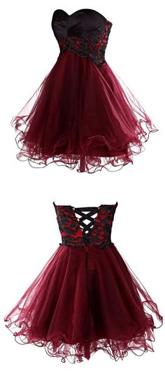 Burgundy Short Dress, Illusion Dress Prom, Applique Cocktail Dress, Burgundy Homecoming Dress, Burgundy Cocktail Dress, Burgundy Homecoming Dresses, Prom Dress Lace, Cute Homecoming Dresses, Tulle Homecoming Dress