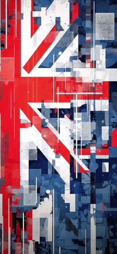 the british flag is made up of many different colors and shapes, including red white and blue