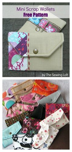 several different types of purses are shown with the text, free sewing pattern and instructions