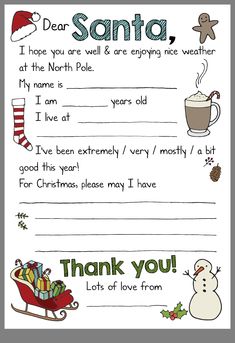 a christmas wish card with santa and his sleigh