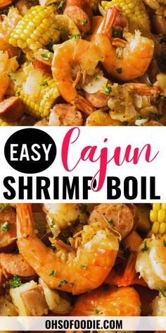 Text reads Easy Cajun Shrimp Boil Sheet Pan Cajun Shrimp Boil, Slow Boil Seafood, Basic Shrimp Recipes, Easy Shrimp Boil Recipe On Stove, Best Shrimp Boil Recipe, At Home Seafood Boil, How To Make Seafood Boil, Boil Frozen Shrimp, Shrimp Boil Stovetop