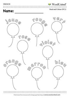 the word balloon worksheet for kids to practice their handwriting and coloring skills