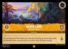 the card for never land is shown in this screenshot