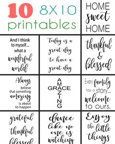 the 10 printables for home decor