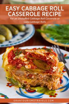 an easy cabbage roll casserole recipe on a plate