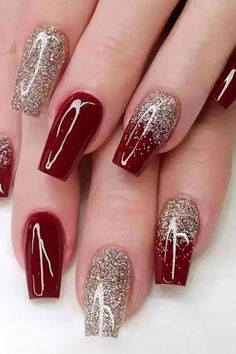 Glitter Gold Pink Burgundy Bridal Manicure Mid-Length Style Nails Nails Sommer, Earthy Nails, Nails March, Nails Easter, March Nails, Nails Pastel, Nagellack Trends, Pastel Easter, Valentine Nails