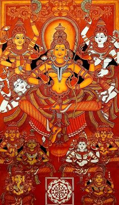 Tripura Sundari Goddesses, Tripura Sundari, Indian Traditional Paintings, Tantra Art, Bengali Art, Buddha Art Painting, Portraiture Painting, Wall Murals Painted