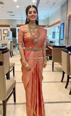 Kanjivaram Saree Bridal Look, Bridal Sarees South Indian Kanchipuram, Shadi Hairstyles, Indian Bridal Looks, Brides 2023, Vidya Pradeep, Aishwarya Lakshmi, South Indian Wedding Saree, Best Indian Wedding Dresses