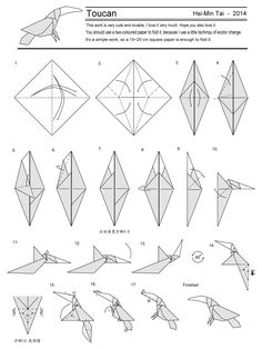 how to make origami birds with pictures and instructions for the paper bird that looks like