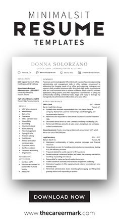 a professional resume template for word and pages with the title's name in black