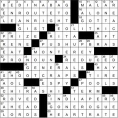 the new york times crossword puzzle is shown in black and white, as well as on