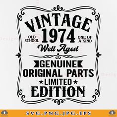 an old school style sign with the words vintage, new aged and original parts limited