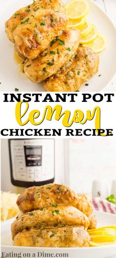 the instant pot lemon chicken recipe is ready to be eaten