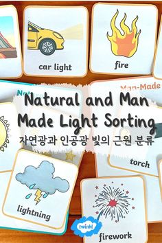 A fun sorting activity that will get the children thinking about which light source is natural and which is man made - a great way to get the children involved and actively learning! Sources Of Light, Natural Sources Of Light, Light Activities, Light Project, How To Make Light