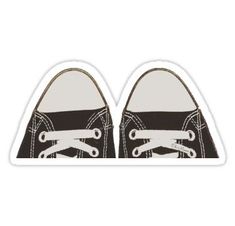 a pair of black and white shoes stickers