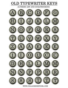 an old typewriter key set with letters and numbers in the uppercase, lowercase,