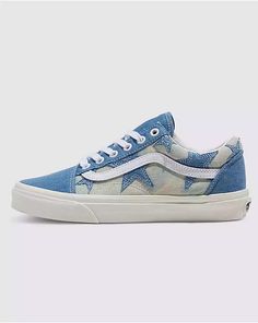 Old Skool Shoe Denim Sneakers For Summer Streetwear, Street Skater, Vans Store, Van Doren, Blue Vans, Vans Logo, Vintage Vans, Action Sports, Dream Shoes