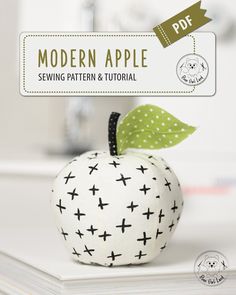 an apple sewing pattern is shown with the text, modern apple sewing pattern and tutorial