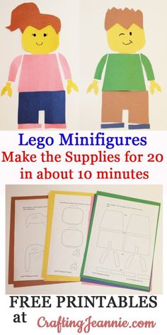 lego minifigures make the supplies for 20 in about 10 minutes free printables