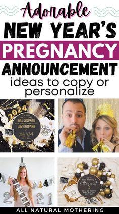 an advertisement for a new year's pregnancy announcement