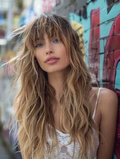 51 Stunning Long Hairstyles with Bangs for Every Face Shape - Find Your Perfect Look Brunette And Black Hair, Hair Mood Board, Korean Trends, Curly And Straight Hair, Hair Illustration, Wedding Guest Hairstyles, Long Hair With Bangs, Blonde Brunette