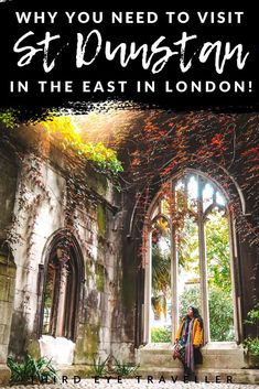 a person standing in front of an old building with the words, why you need to visit