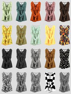 many different types of tops with bows on them