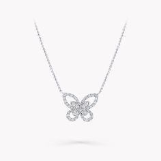 Butterfly Statement Jewelry Elegant White Gold Butterfly Necklace With Diamonds, Elegant White Gold Diamond Butterfly Necklace, Graff Butterfly, Butterfly Diamond Ring, Graff Jewelry, Diamond Drop Pendant, Graff Diamonds, Butterfly Silhouette, Round Diamond Pendant