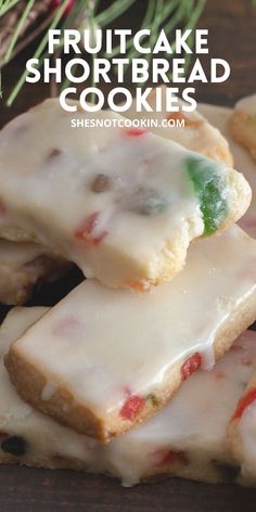 Fruicake shortbread on plate. Recipes With Candied Fruit, Recipes With Candied Cherries, Fruitcake Shortbread Cookies, Candied Fruit Cookies, Fruitcake Cookies Recipe, Fruit Cake Recipes, Fruitcake Cookies, Candied Cherries, Cookies Shortbread