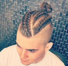 French Braid Hairstyles for Men: 20+ Trendy Looks for 2023 | Fashionterest Viking Haircut, Unique Braided Hairstyles, Braided Man Bun, Trendy Mens Hairstyles, Braid Styles For Men, Braids For Boys, Viking Hair, Mens Hair Trends, Cool Braid Hairstyles