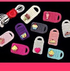 an image of crocheted purses and cell phone cases on the facebook page