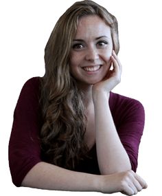 a woman with long hair is smiling and leaning on her hand to the side while looking at the camera