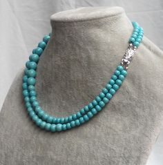 PREFERENTIAL POLICIES : The order is $50 or more.There will be a 10% discount. Please use the coupon code: CZH10 Welcome back to my shop: https://www.etsy.com/shop/pearlandjewelry Description of the product in the picture: The necklace is 17--18 inches long ,and I make them with 6mm 8mm and 10mm turquoise bead, Two Strands Necklace, It is nice for your wedding. If you need the other lengh or size ,Please feel free contact me.Thank you so much, :) Matches pearl bracelets: https://www.etsy.com/lis Elegant Turquoise Necklace With Round Beads, Elegant Turquoise Beaded Necklaces For Weddings, Turquoise Round Beads Necklace For Wedding, Turquoise Necklaces With Round Beads For Wedding, Turquoise Beaded Necklaces For Wedding With Round Beads, Turquoise Beaded Necklaces With Round Beads For Weddings, Turquoise Beaded Necklace For Weddings, Elegant Single Strand Turquoise Necklace, Elegant Turquoise Single Strand Necklace