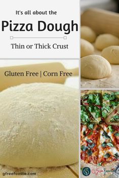 there are pictures of different types of pizza dough