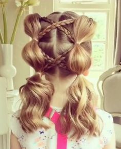 Sweethearts Hair Design, Girls Hair Styles, Bubble Braid, Cheerleading Hairstyles, Kid Hairstyles