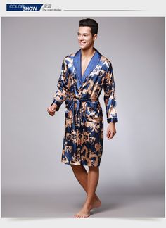 Silk Robe Long, Silk Robes, Clothing Male, Kimono Dressing Gown, Luxury Pajamas, Male Kimono, Men's Robes, Satin Sleepwear, Satin Kimono