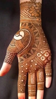 the hand is decorated with intricate designs