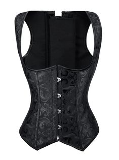 Material:90% Polyester 10% Spandex 
Color:BLACK 
Size:S-6XL 
Sku:COR007 
 
 Please check the size chart of the last image. Gothic Black Corset With Medium Bust Support, Black Overbust Corset With Medium Bust Support, Sleeveless Black Gothic Corset, Fitted Black Overbust Corset, Waist Trainer Vest, Waist Trainer Cincher, Corset Vest, Steel Boned Corsets, Gothic Vintage