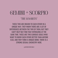 the quote from genmi and scorpio, which is written in black on a pink