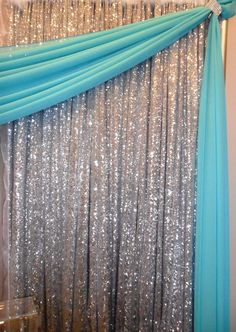 an image of a curtain with sequins on it and the words, save