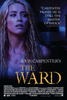 a movie poster for the ward with a woman staring into the camera and her hand on her chest