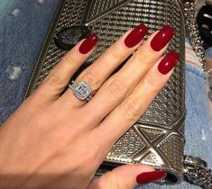 Nail Tricks, Red Gel Nails, Kutek Disney, Red Acrylic Nails, Nagel Tips, Fall Acrylic Nails, Red Nail, Nail Swag, Classy Nails