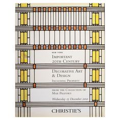 the front cover of an art deco book, featuring stained glass panels and gold trimmings