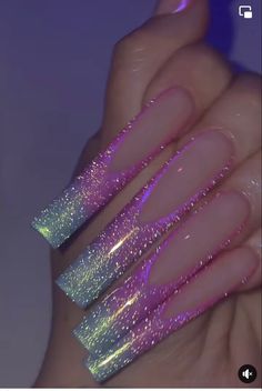 Exotic Nail Designs, Black Gold Nails, Funky Nail Designs, Long Square Nails, Nails Design With Rhinestones, Long Acrylic Nails Coffin, Acrylic Nails Coffin Pink, Unique Acrylic Nails