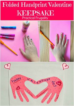 handprint valentine's day craft for kids to make