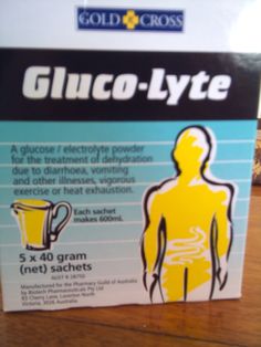 a box that is on top of a wooden table with information about gluco - lyete