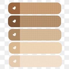 three different shades of brown and beige, with hearts on each side transparent background png clipart